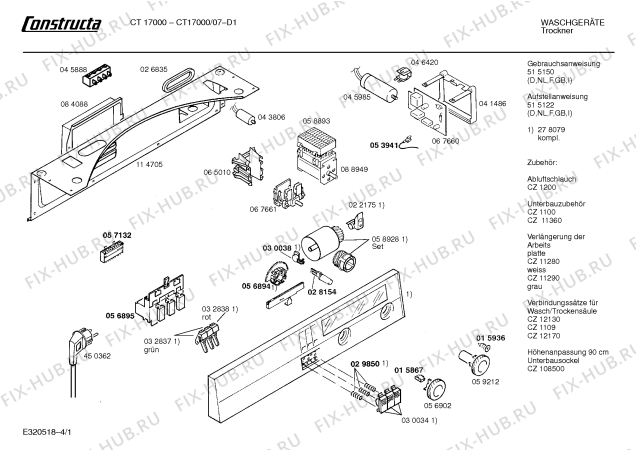 Схема №3 CT17000 CT1700 с изображением Панель для сушильной машины Bosch 00278079