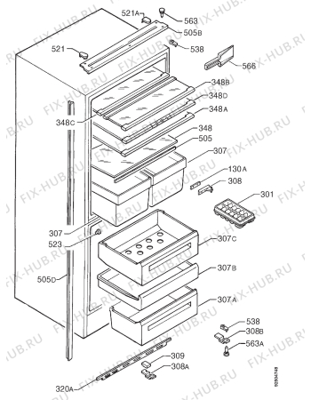 Взрыв-схема холодильника Zanussi ZI718/8K - Схема узла Housing 001