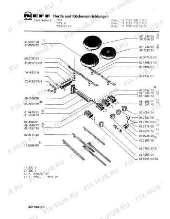 Взрыв-схема плиты (духовки) Neff 1117931131 1793XY - Схема узла 03