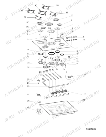 Схема №1 FTGHG751SDABK (F154608) с изображением Керамическая поверхность для электропечи Indesit C00521772
