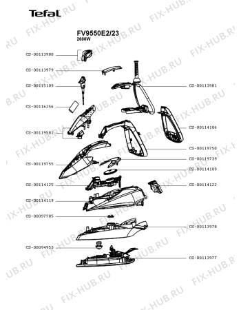 Схема №2 FV9550E3/23 с изображением Шланг для электропарогенератора Tefal CS-00116256