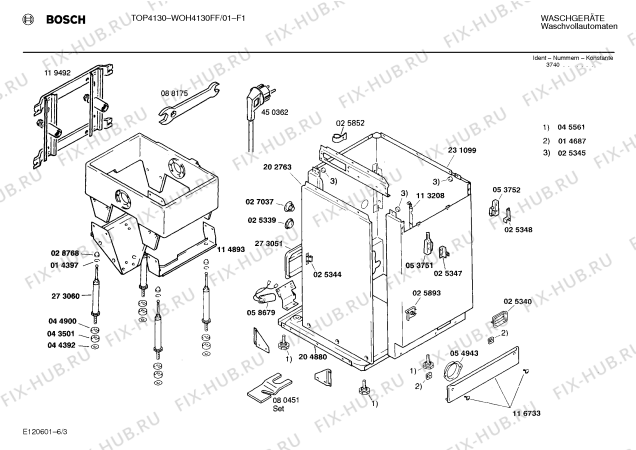 Взрыв-схема стиральной машины Bosch WOH4130FF TOP4130 - Схема узла 03