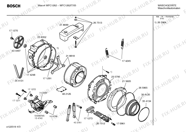 Взрыв-схема стиральной машины Bosch WFC1262IT Maxx4 WFC1262 - Схема узла 03