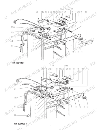 Взрыв-схема холодильника Electrolux RM300R - Схема узла C20 Comb. armature  H