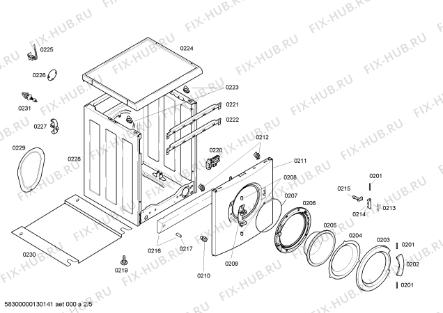 Схема №2 WD12D569TI Silver WD7225 с изображением Модуль управления для стиралки Siemens 00664063