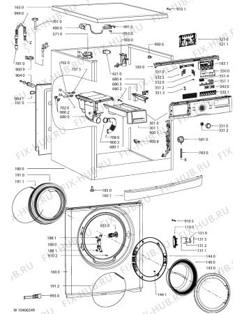 Схема №2 AWO/D 6531 P с изображением Обшивка для стиральной машины Whirlpool 481010406034