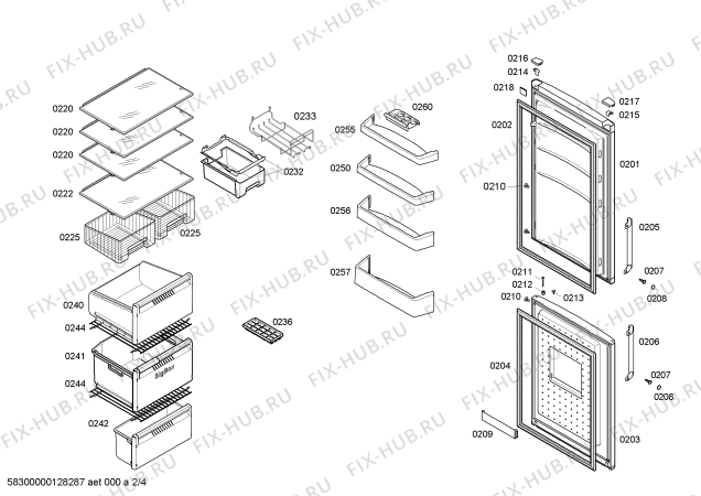 Схема №1 KD40NV00 с изображением Панель управления для холодильной камеры Bosch 00660756