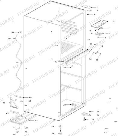 Взрыв-схема холодильника Electrolux ER2947B - Схема узла Cabinet + furniture (extra)