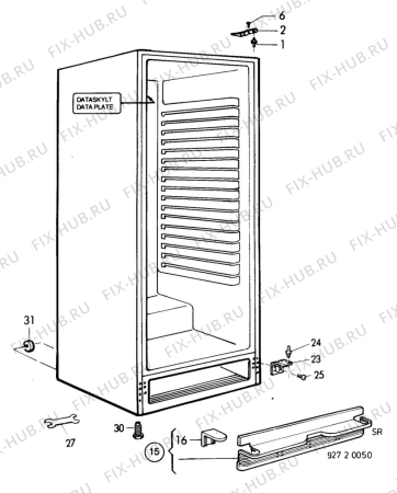Взрыв-схема холодильника Privileg P4053 - Схема узла C10 Cabinet
