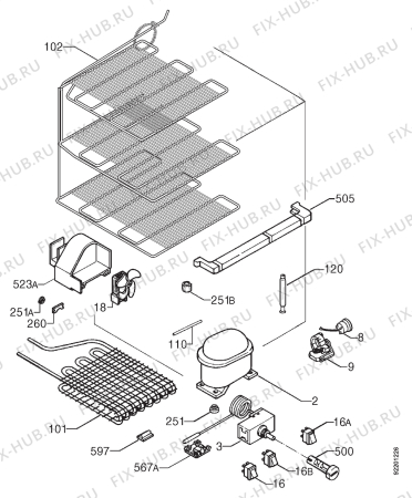 Взрыв-схема холодильника Zanussi ZUD790F - Схема узла Cooling system 017