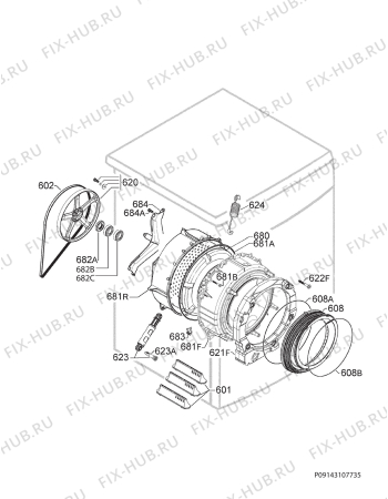 Взрыв-схема стиральной машины Electrolux EWF8251WXM - Схема узла Functional parts 267