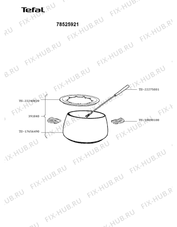 Взрыв-схема скороварки Tefal 78525921 - Схема узла 78525921.NL2