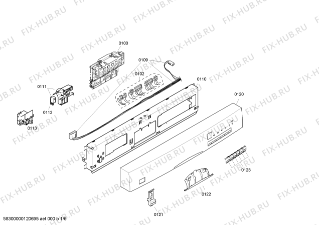 Схема №3 SGS55M82FF с изображением Передняя панель для посудомоечной машины Bosch 00448649
