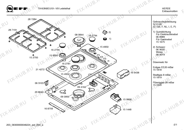 Схема №1 T9163N0EU с изображением Столешница для электропечи Bosch 00214272