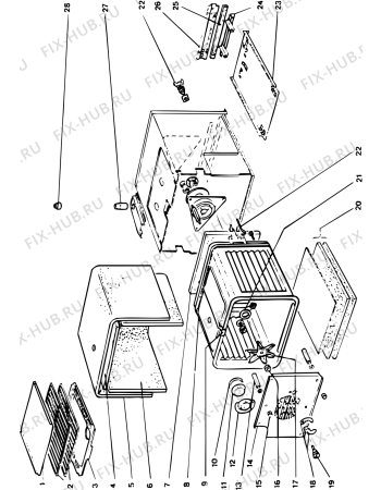 Взрыв-схема плиты (духовки) SCHOLTES FTB6 (F008772) - Схема узла