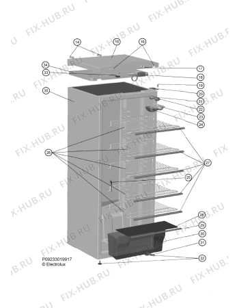 Взрыв-схема холодильника Zanussi ZRC325WO - Схема узла Housing 001