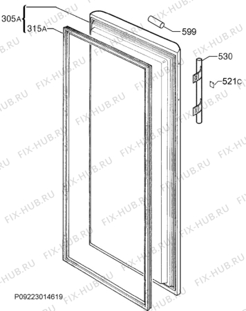 Взрыв-схема холодильника Rex Electrolux RUF2241AOW - Схема узла Door 003