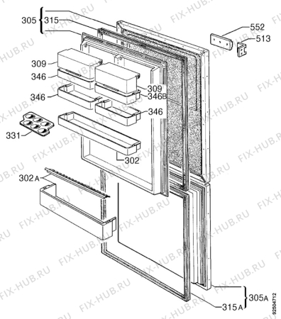 Взрыв-схема холодильника Etna A5634F/E02 - Схема узла Door 003
