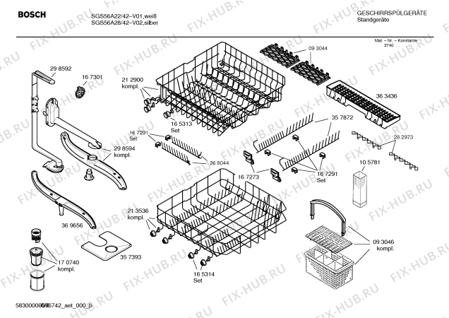 Схема №2 SGU5662SK с изображением Передняя панель для посудомойки Bosch 00362219