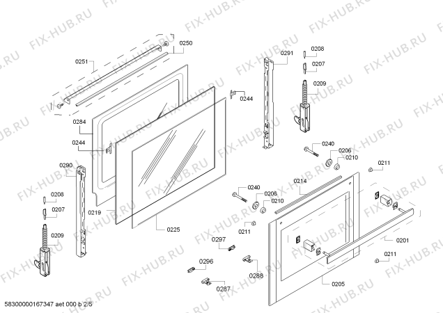 Схема №3 HB76GB551W H.SE.PY.L3D.IN.GLASS.S5a.X.E3_MCT/ с изображением Внешняя дверь для электропечи Siemens 00688649