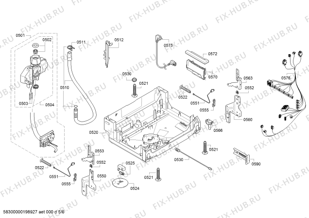Взрыв-схема посудомоечной машины Bosch SMV45GX02E SuperSilence - Схема узла 05