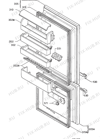 Взрыв-схема холодильника Zanussi ZF21/9S - Схема узла Door 003