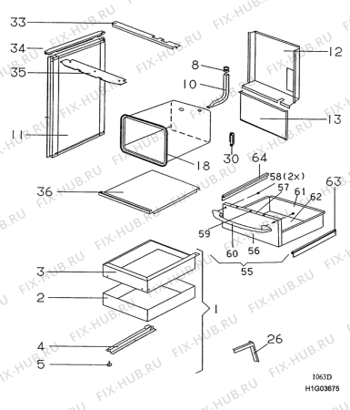 Взрыв-схема комплектующей Electrolux EK5260 - Схема узла H10 Chassis