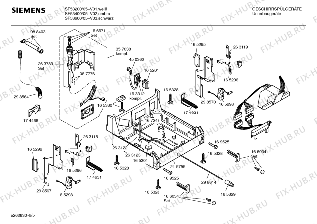 Схема №3 SF53601 с изображением Передняя панель для посудомойки Siemens 00357262