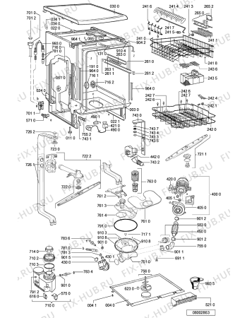 Схема №1 GSF 8984 WS с изображением Модуль (плата) управления для посудомойки Whirlpool 481221478742