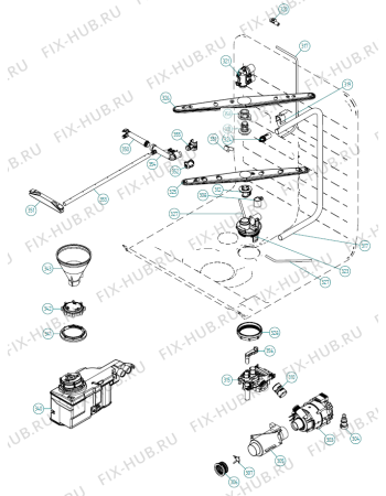 Взрыв-схема посудомоечной машины Asko D5893 XXL FI CE   -Titan FI Soft (338057, DW70.4) - Схема узла 03