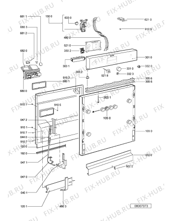 Схема №1 ADL 441 IX -n.prod. с изображением Обшивка для посудомойки Whirlpool 481245373596