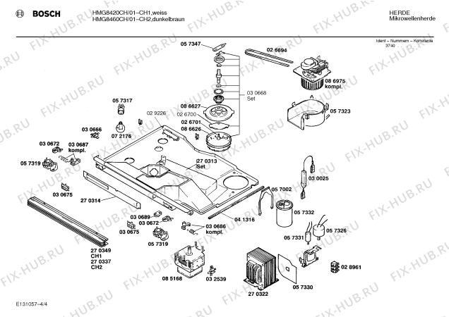 Взрыв-схема микроволновой печи Bosch HMG8420CH - Схема узла 04