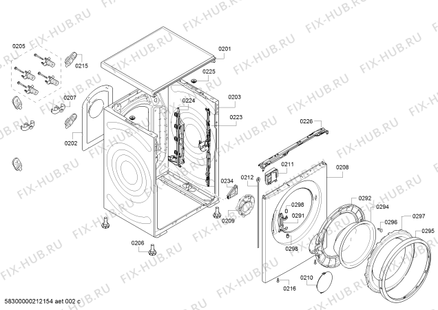 Взрыв-схема стиральной машины Bosch WAT28463FG - Схема узла 02