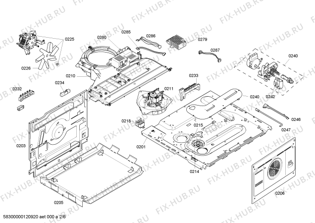 Взрыв-схема плиты (духовки) Bosch HEN704551 - Схема узла 02