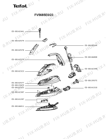 Схема №1 FV5645E0/23 с изображением Ручка для электропарогенератора Tefal CS-00142576