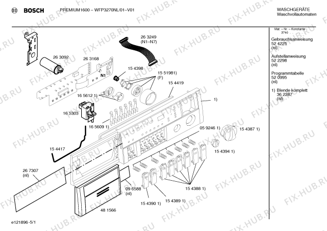 Схема №4 WFP3270NL Premium 1600 с изображением Ручка для стиральной машины Bosch 00481566