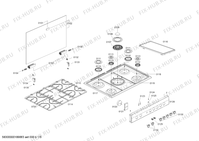 Схема №4 HSK55I33SE COCINA PRO7400 IX CHILE L76 с изображением Панель для электропечи Bosch 11013028