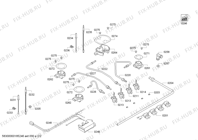 Схема №2 PPH616C91N 3G+1W BO T60F 2011 с изображением Горелка для духового шкафа Siemens 00622985