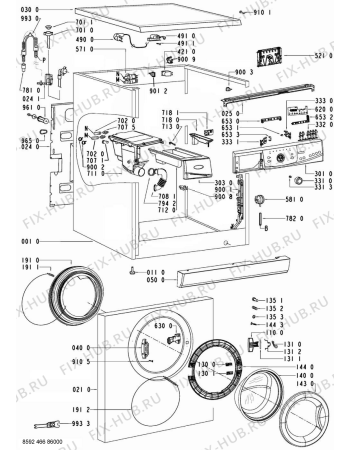 Схема №1 AWO/D 9561/2 S с изображением Обшивка для стиральной машины Whirlpool 480111102867