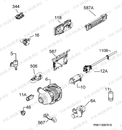 Схема №3 F65410M0P с изображением Микромодуль для посудомойки Aeg 973911654002055