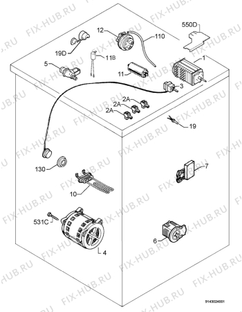 Взрыв-схема стиральной машины Aeg Electrolux LVMT3060 - Схема узла Electrical equipment 268