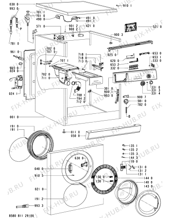 Схема №1 FL 1256 с изображением Микромодуль для стиральной машины Whirlpool 481221470701