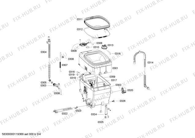 Взрыв-схема стиральной машины Bosch WOT24380NL Maxx 5 - Схема узла 03