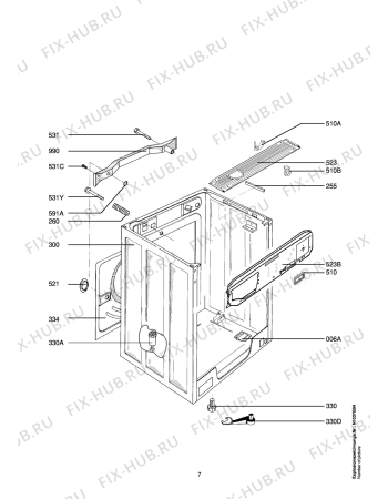 Взрыв-схема стиральной машины Aeg LAVEUROLINEL - Схема узла Housing 001