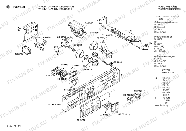 Схема №2 WFK4410FG WFK4410 с изображением Панель управления для стиралки Bosch 00277743