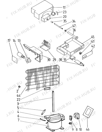 Взрыв-схема холодильника Electrolux RF623 - Схема узла C10 Cold, users manual