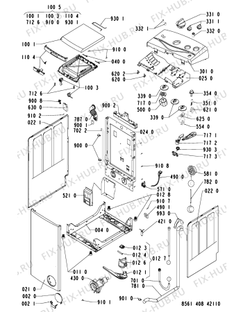 Схема №1 AWT 4081 с изображением Обшивка для стиралки Whirlpool 481245210242