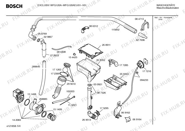 Схема №2 WFG120AEU EXCLUSIV WFG120A с изображением Таблица программ для стиралки Bosch 00527858