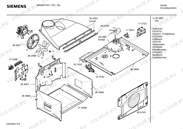 Схема №4 HB28057 с изображением Инструкция по эксплуатации для плиты (духовки) Siemens 00585068