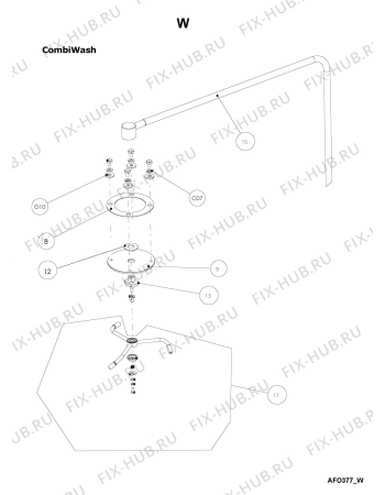 Взрыв-схема комплектующей Whirlpool AFO 377 - Схема узла
